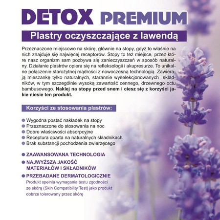 DETOX PREMIUM plastry oczyszczające z lawendą 10 szt.